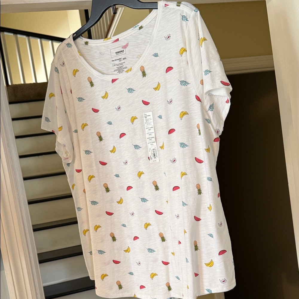 Sonoma White Tee with Fruit Accents